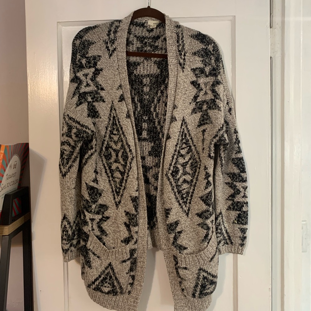 Aztec style sweater, Black and Tan